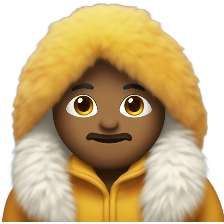 Mango wearing a fur coat emoji