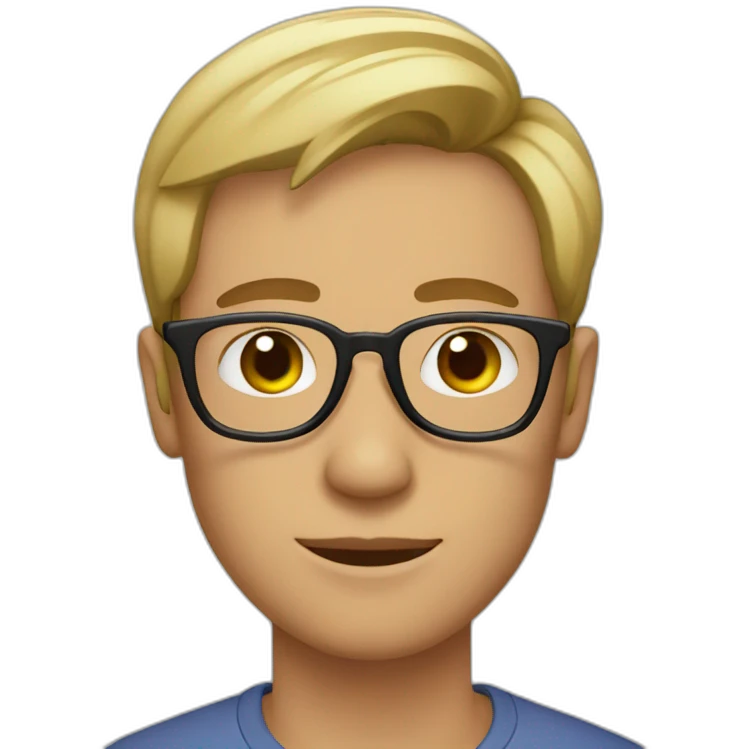 guy wearing glasses and t-shirt with flower print emoji