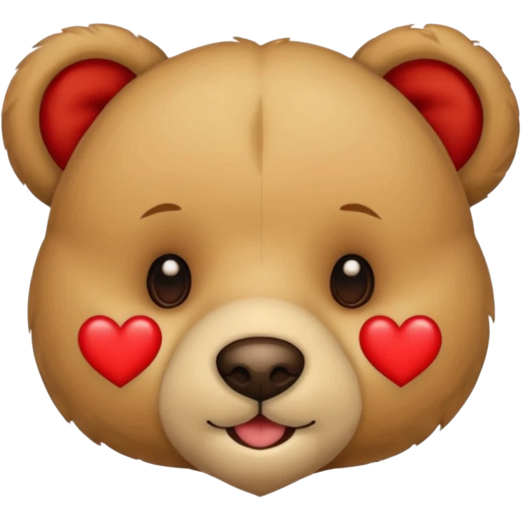 Teddy bear face with heart on the side emoji