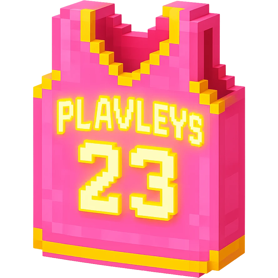 розовая баскетбольная майка со светящейся надписью "23 PLAVLEYS", no background emoji