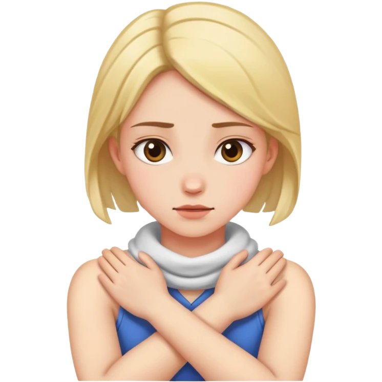 grabbing my neck cross armed girl emoji