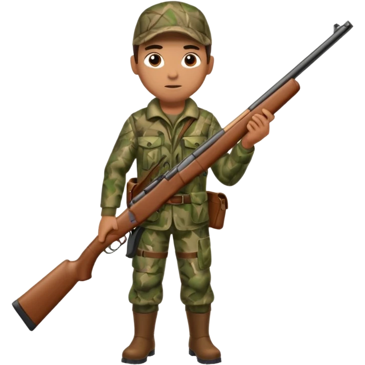 male hunter with a shotgun slung over shoulder, confident stance emoji