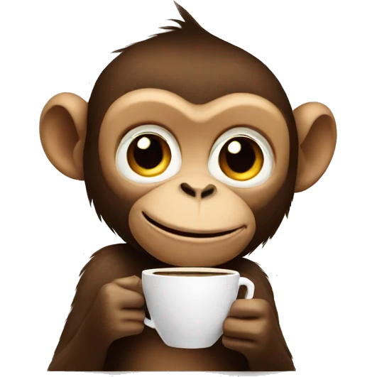 Monkey holding coffee emoji