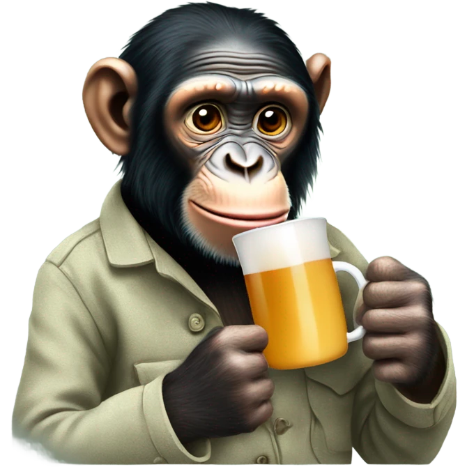 drinking tea chimpanzee emoji