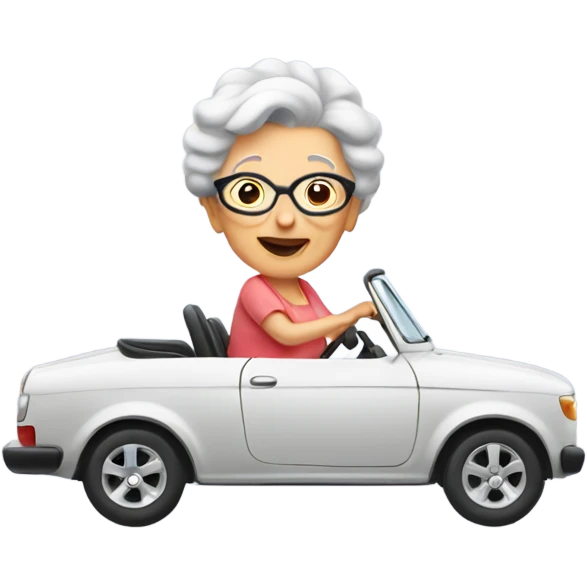 Grandma driving a convertible  emoji