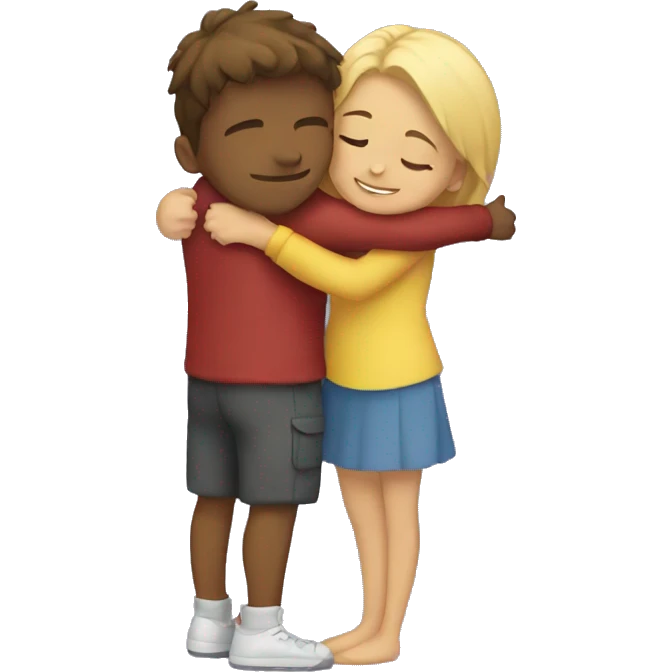 Girl hugging a boyfriend  emoji