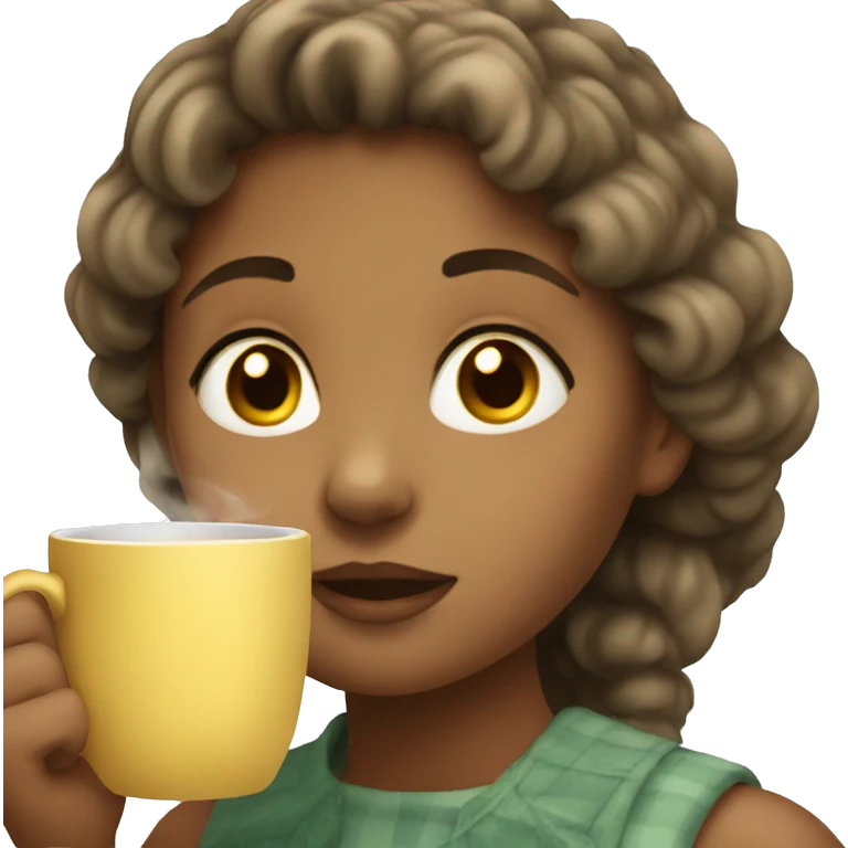 Girl drinking tea  emoji