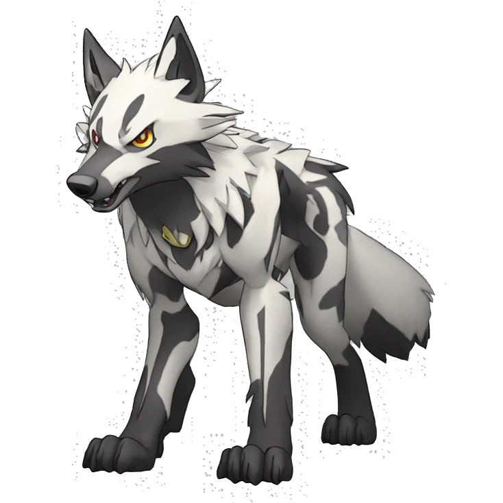  Cool Edgy War-Digimon-Fakemon-Wolf with edgy markings full body emoji