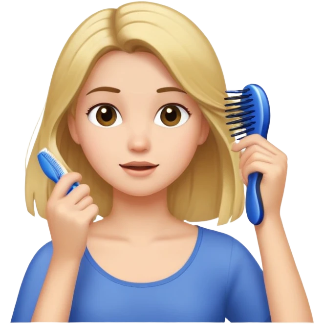 𝔸 𝕘𝕚𝕣𝕝 𝕓𝕣𝕦𝕤𝕙𝕚𝕟𝕘 𝕙𝕖𝕣 𝕙𝕒𝕚𝕣 emoji