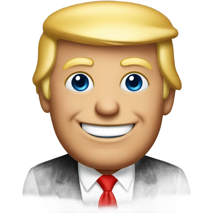 Trump is smiling. it looks very realistic emoji