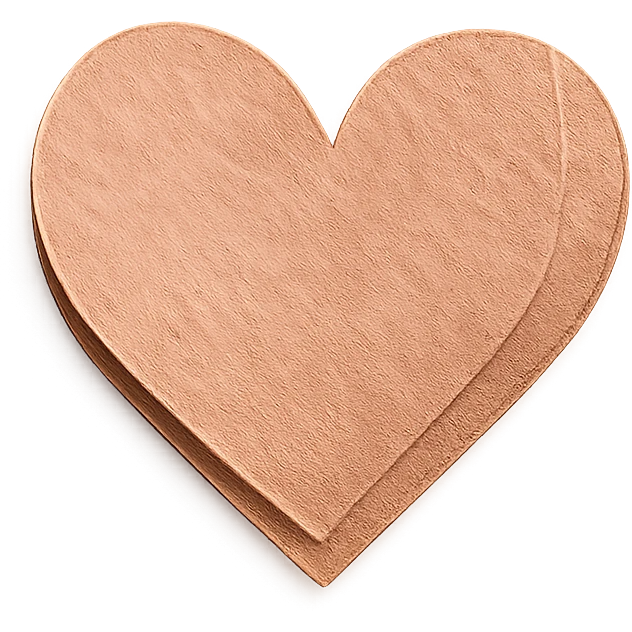 rose gold heart paper craft style emoji