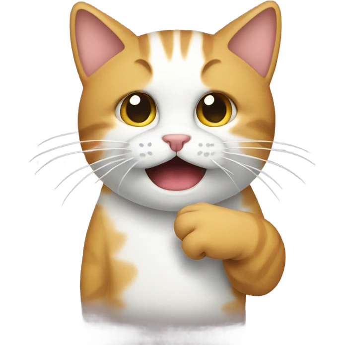 Sick cat with hand over its mouth emoji