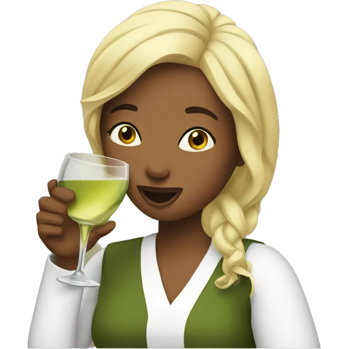 A women drinking vine  emoji