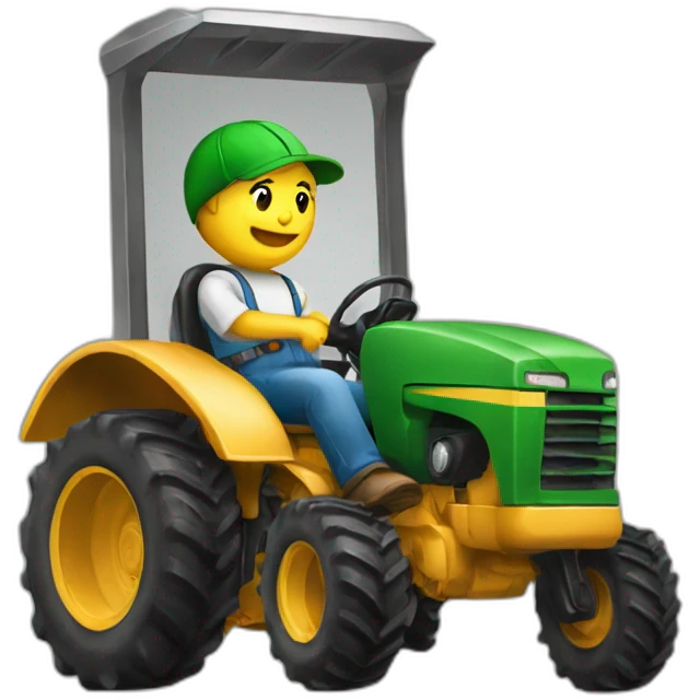 Chat sur tracteur emoji