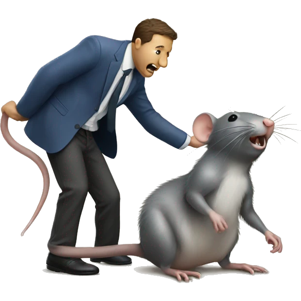 rat being bonked by man emoji