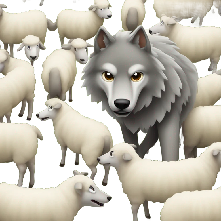 a wolf hunting sheep emoji