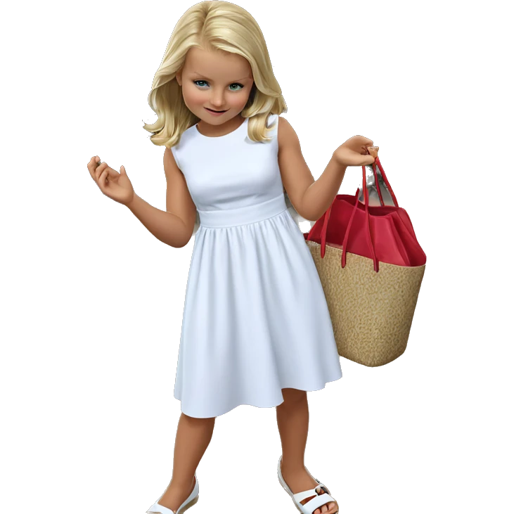 blonde girl in white dress emoji