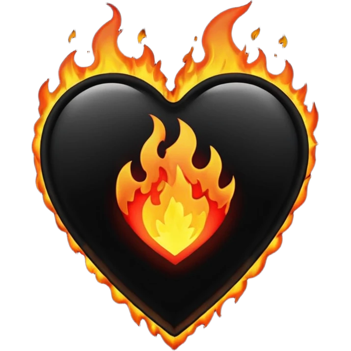 A black love hurt in black fire emoji