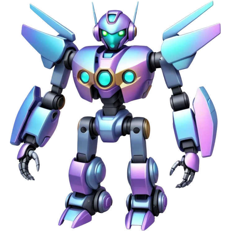 Iridescent futuristic medabot-mecha emoji