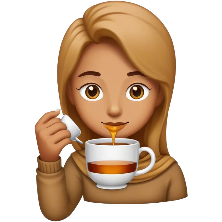 Emoji sipping tea emoji
