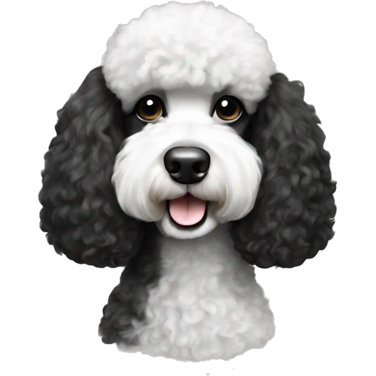 Black and white poodle emoji