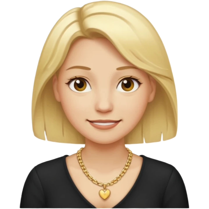 Female with Gold Necklace, fair skin,blonde hair, different expressions. emoji
