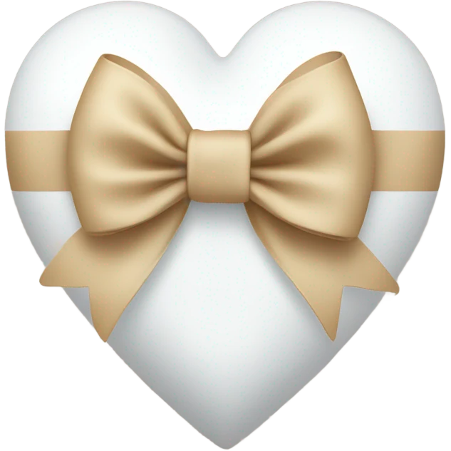 white heart with beige bow emoji