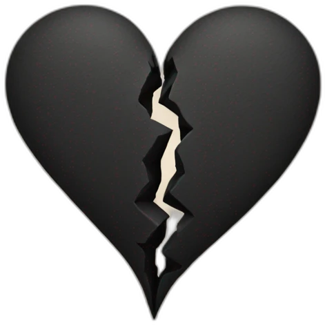 Broken heart in black emoji