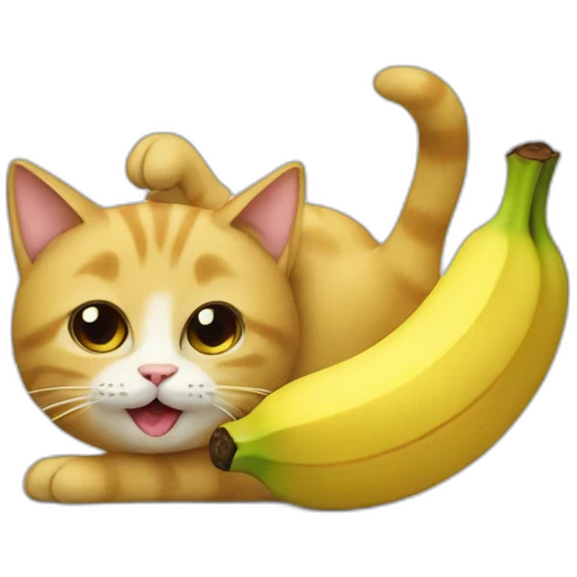the cat is a banana emoji