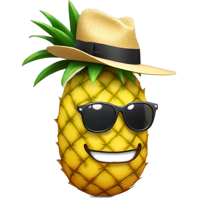 Pineapple in a fedora emoji