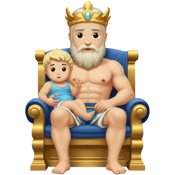 zeus with toddler sitting on thigh emoji