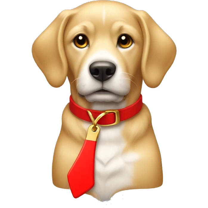 Red collar and golden bone tag emoji