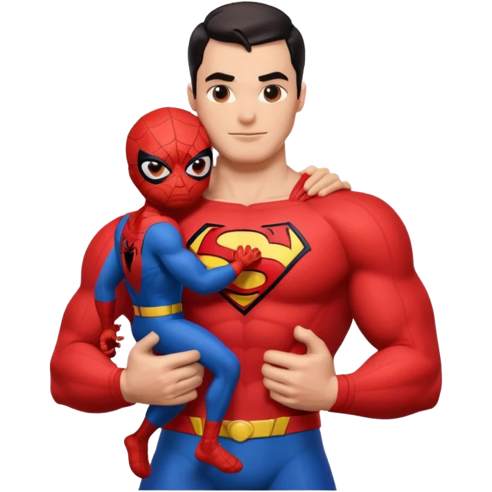 Superman hugging Spider-Man emoji