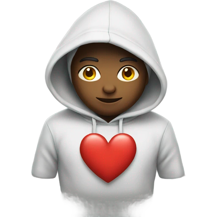 Heart wearing a hoodie emoji