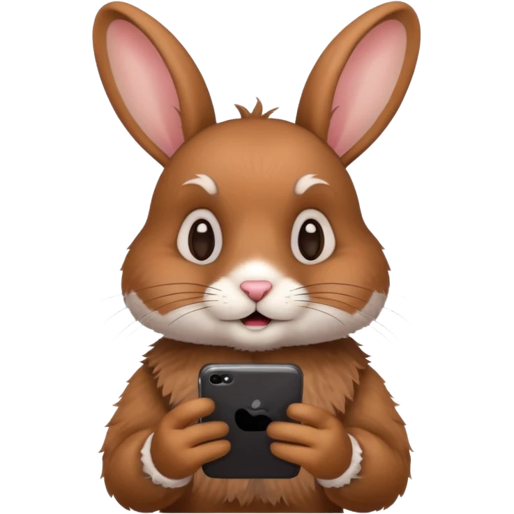 a rabbit playing on a phone  emoji