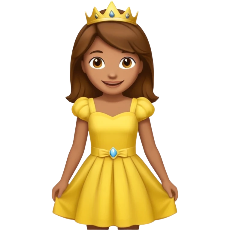 Princess daisy yelllow dress standing with brown hair emoji