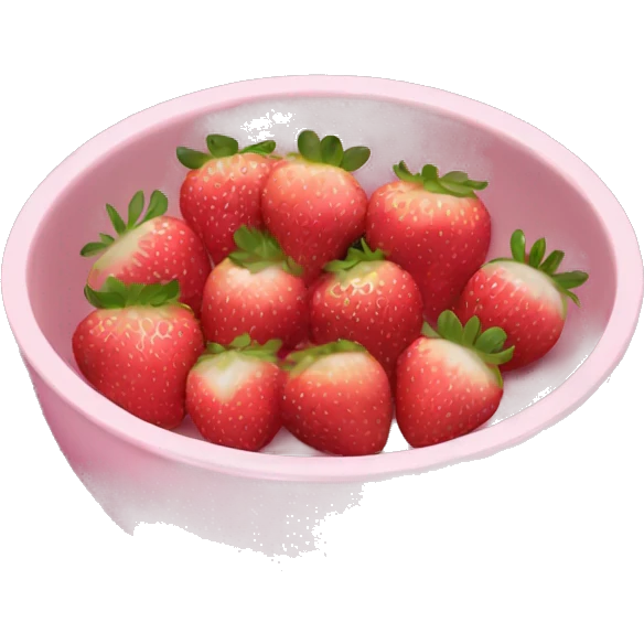 Light pink bowl with strawberries in it emoji