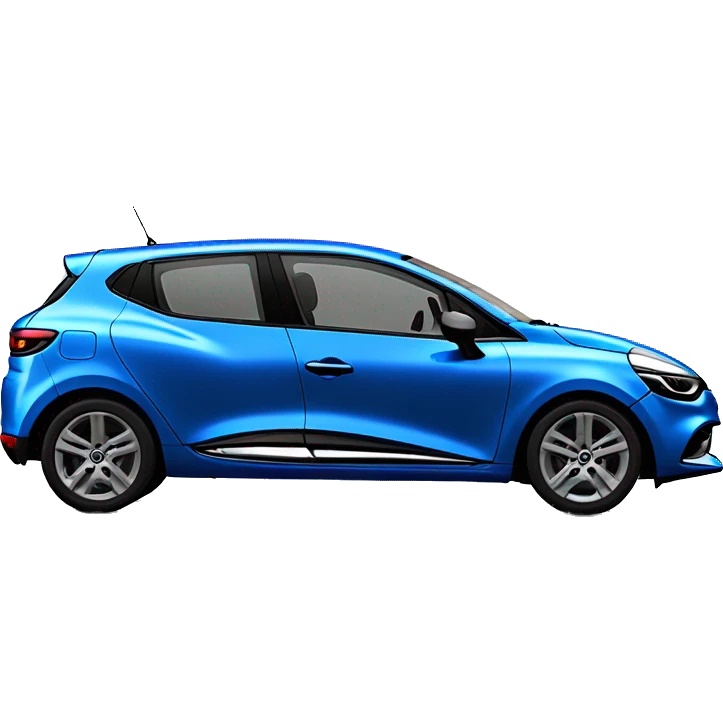 Blue Renault clio 2018 with sporty wheels emoji