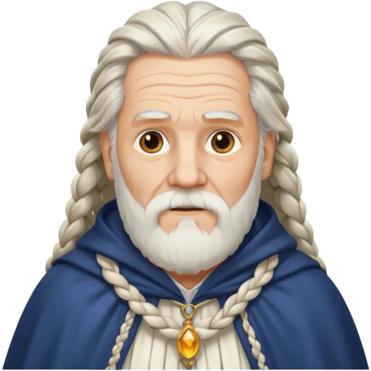 old man  with braided hair , beard and white cloak emoji