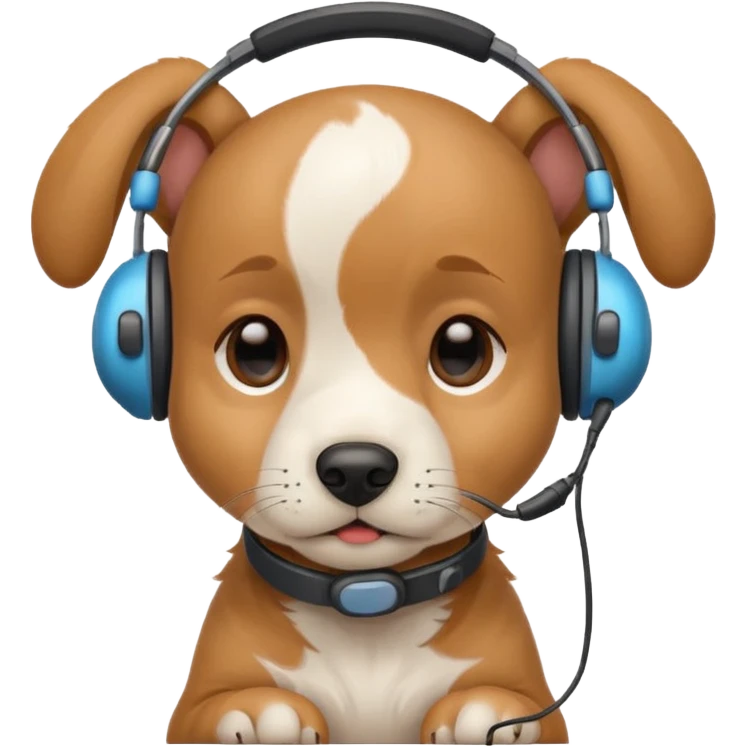 Puppy day dreaming at computer about his girlfriend  emoji