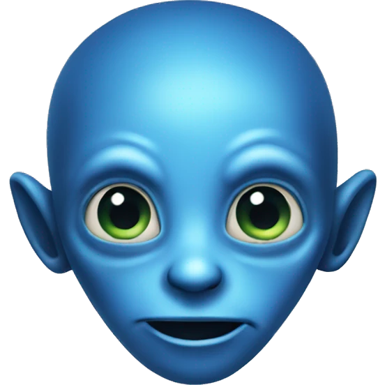 a blue alien emoji