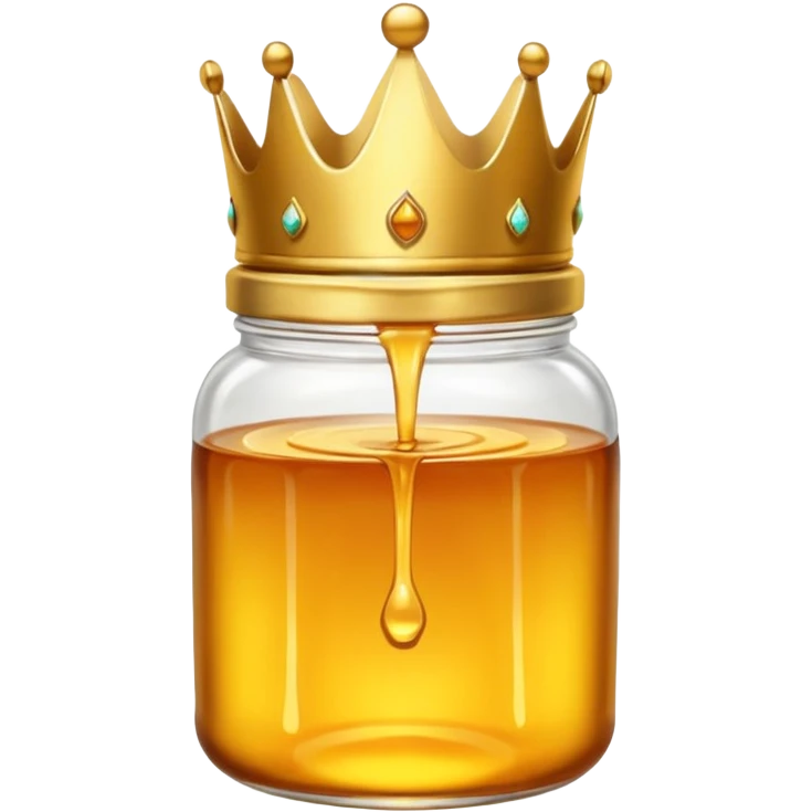 Honey jar with a crown on top emoji