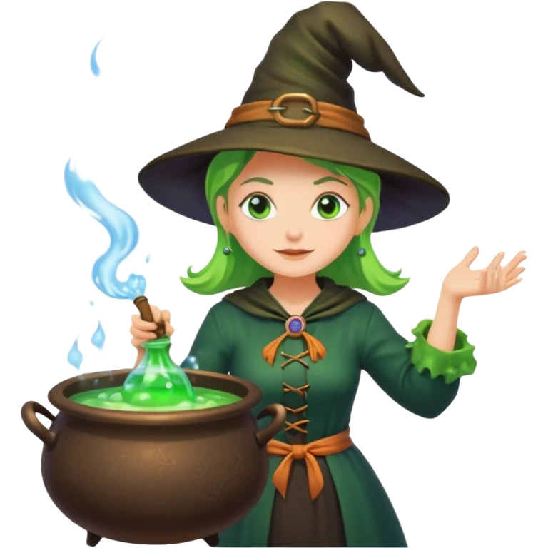 green witch cooking potion emoji
