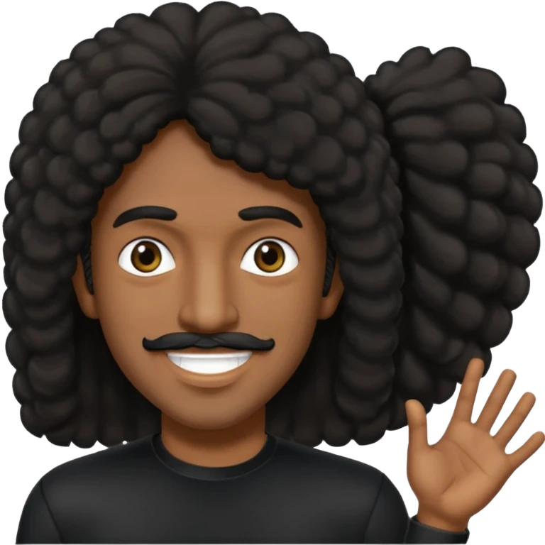 Phil Lynott (1949-1986) with long dark brown hair emoji