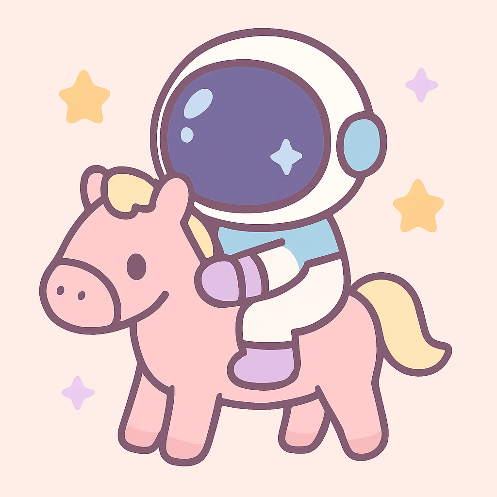 astronaut on horseback with stars in background emoji