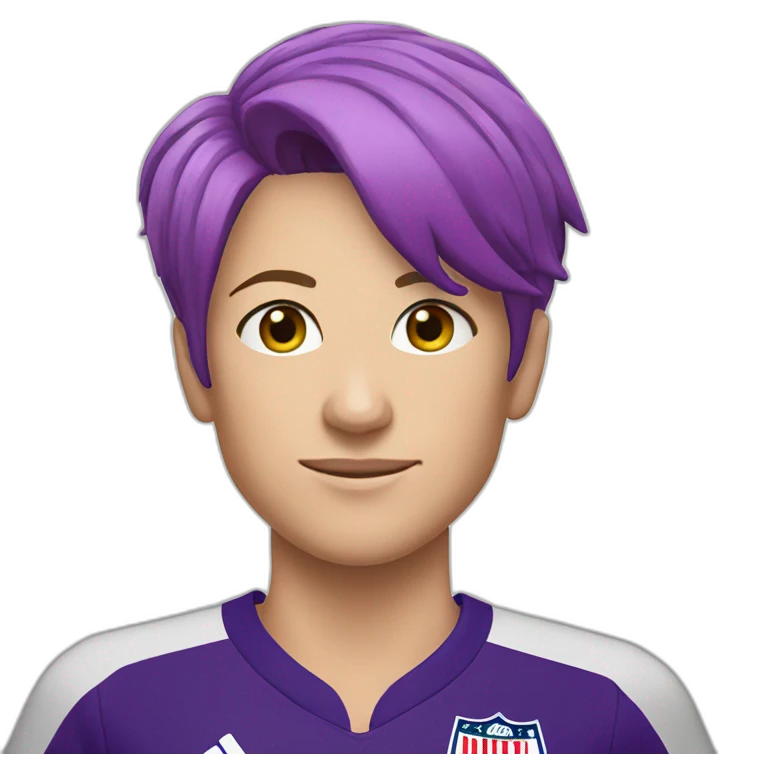 Megan Rapinoe, purple hair emoji