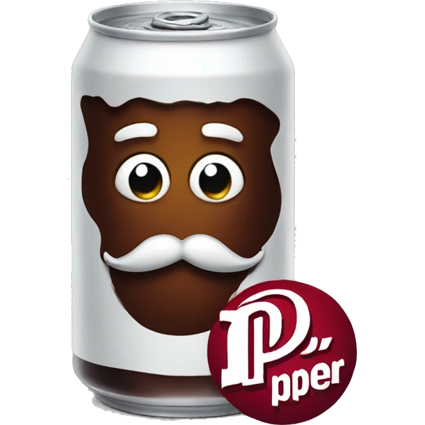 Dr Pepper with mustache emoji