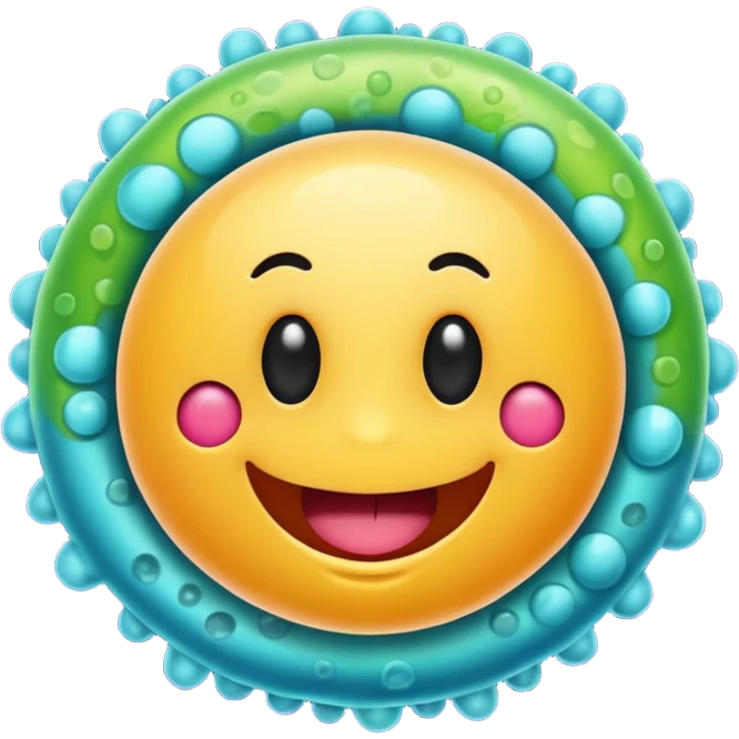Happy microbe emoji