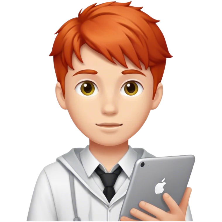 Redhead college programmer boy emoji