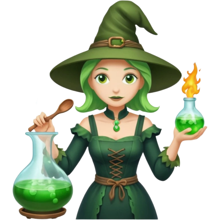 green witch cooking potion emoji